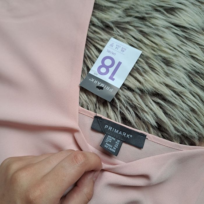 Pudrowo różowa koszulka bluzka top na ramiączkach Primark 46/3XL