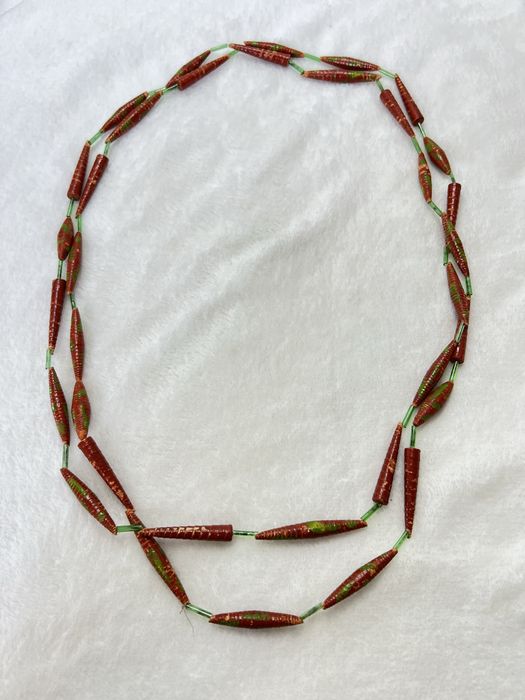 Naszyjnik ekologiczny papier boho etno hippie eko ręcznie robiony 14