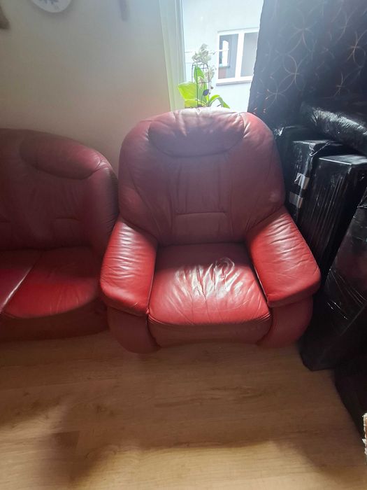 Sofa skórzana+Fotel