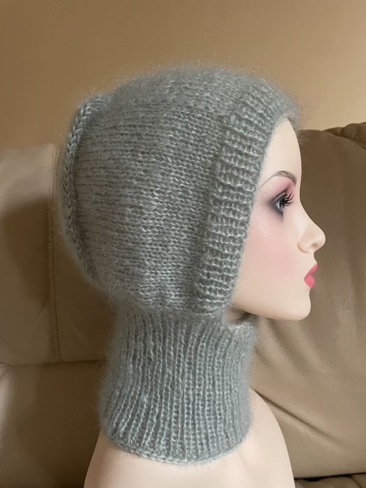 Kominiarka balaclava czapka komin handmade moher jedwab 56 rozmiar