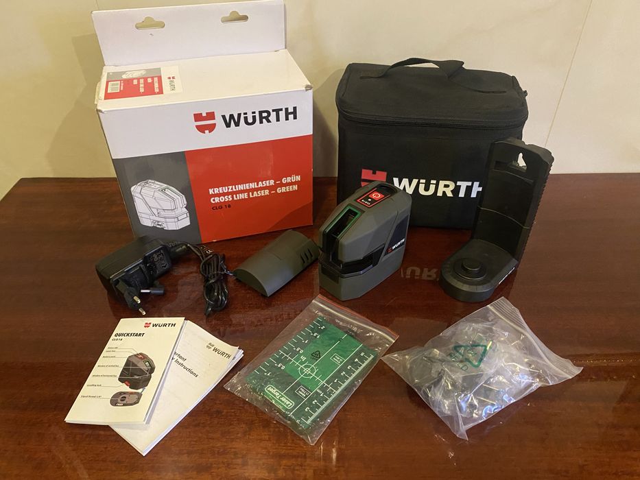 Laser krzyżowy zielony Würth CLG18 green laser liniowy