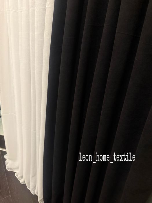 Черные шторы, Микровелюр черный