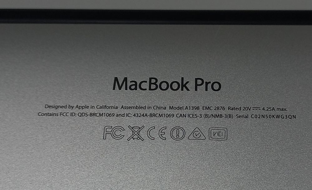 Apple MacBook Pro 11,2 A1398 (15-inch Mid-2014) Big Sur macOS