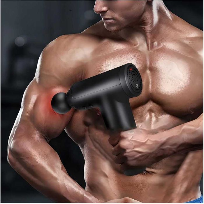 ZESTAW Masażer wibracyjny pistolet do masażu 4 głowice do ciała pleców