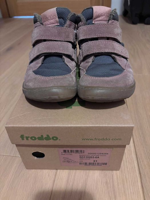 Trzewiki Froddo Barefoot AD Winter Wool Gray/Pink EU31