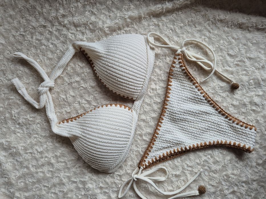 Strój kąpielowy Calzedonia L 85B/80C/75D Coco white bicolor 3d brazyli