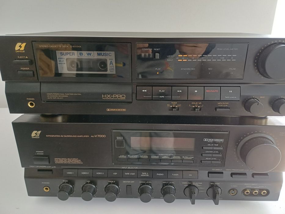 REWELACJA Wzmacniacz SANSUI AU V7000 +deck D-X111HX