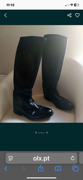 Botas de montar em pele