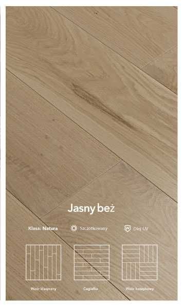 Deska podłogowa DĘBOWA,parkiet -warstwowa/lita, lakierowana,olejowana