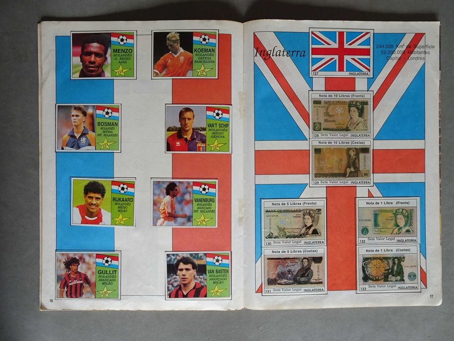 Caderneta de cromos completa Estrelas do Futebol Mundial