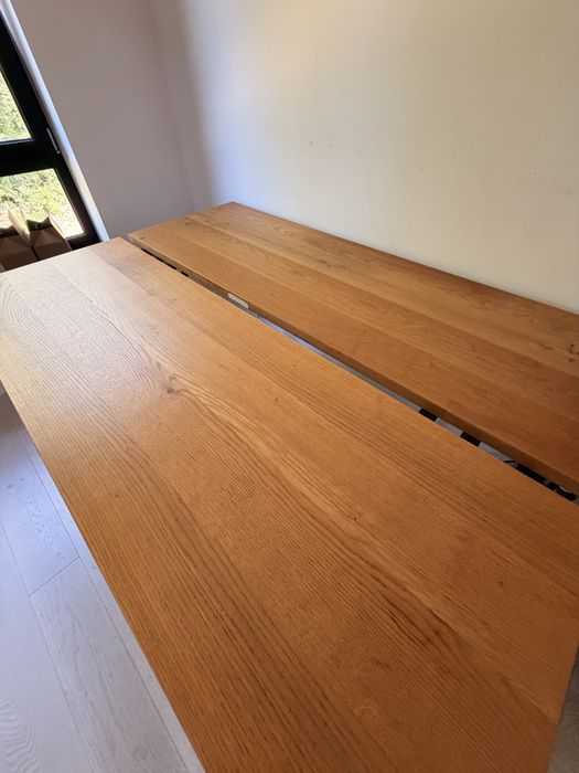 Loft Biurko / stół biurowy 185 × 130 cm — okleina dębowa, spawany stelaż