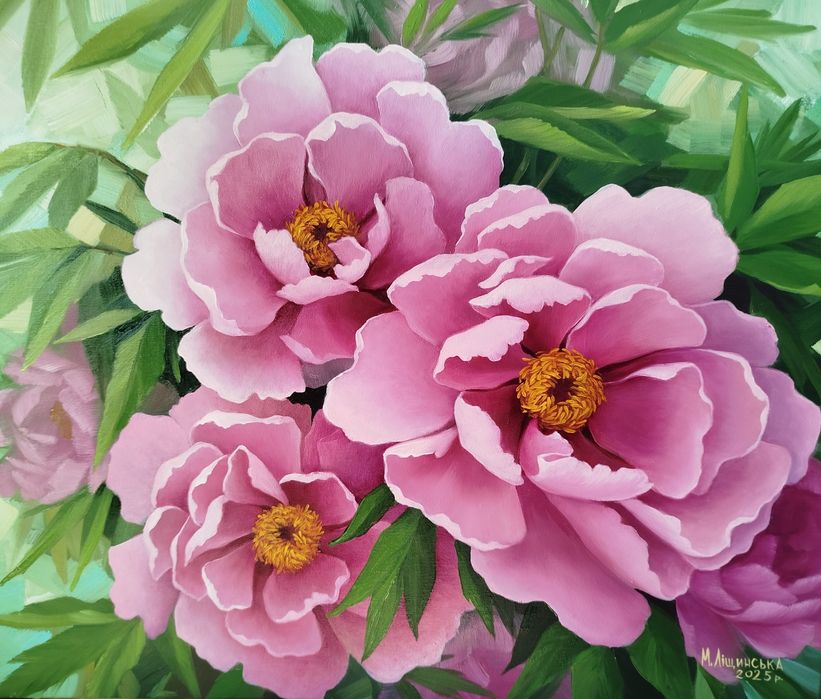 Картина маслом''Півонії''