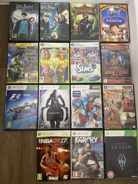 Продам диски фільми, xbox, музика, мультфільми