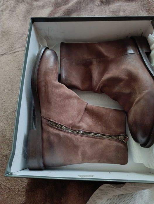 Botki damskie brązowe z nubuku r. 37 VENEZIA