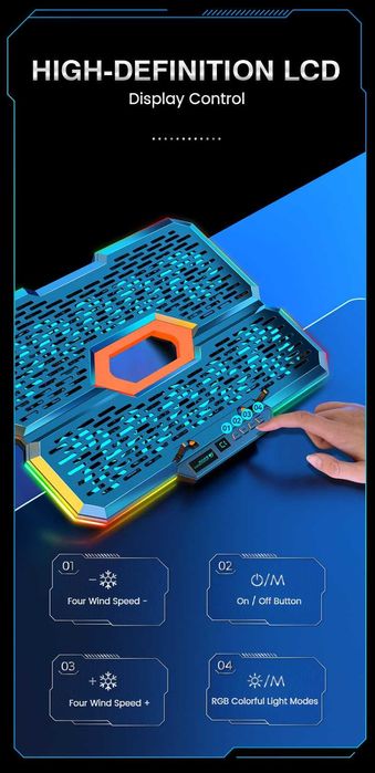 PODSTAWKA podkładka CHŁODZĄCA pod LAPTOP-A 12-17' 10xWentylator