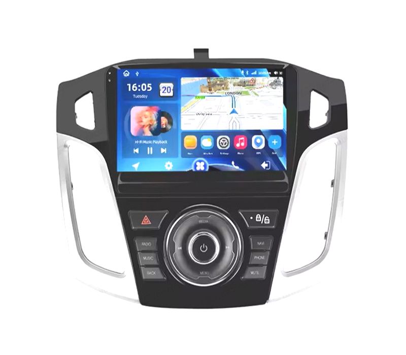 RÁDIO GPS 9'' ANDROID 13 FORD FOCUS 12-18 COM BOTÕES 2 DIN 4GB+64GB