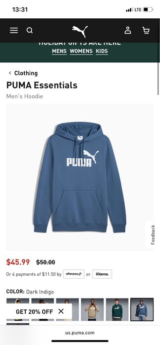 Світшот пума puma чоловіча кофта