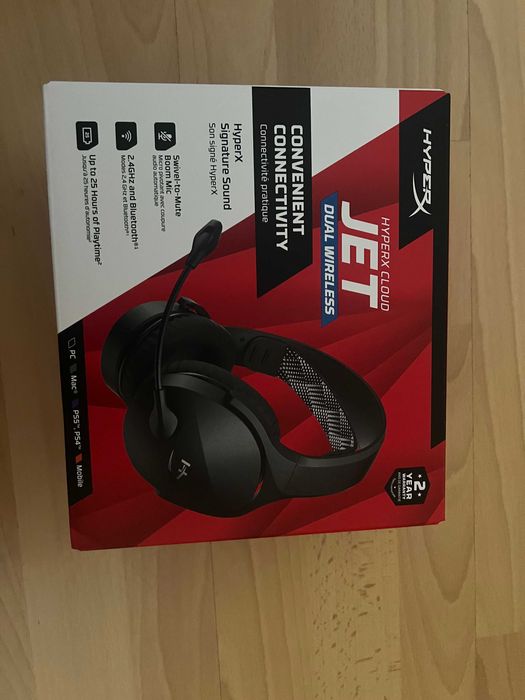 Headset Gaming HyperX Cloud Jet Dual Wireless PS5/PC/Bluetooth