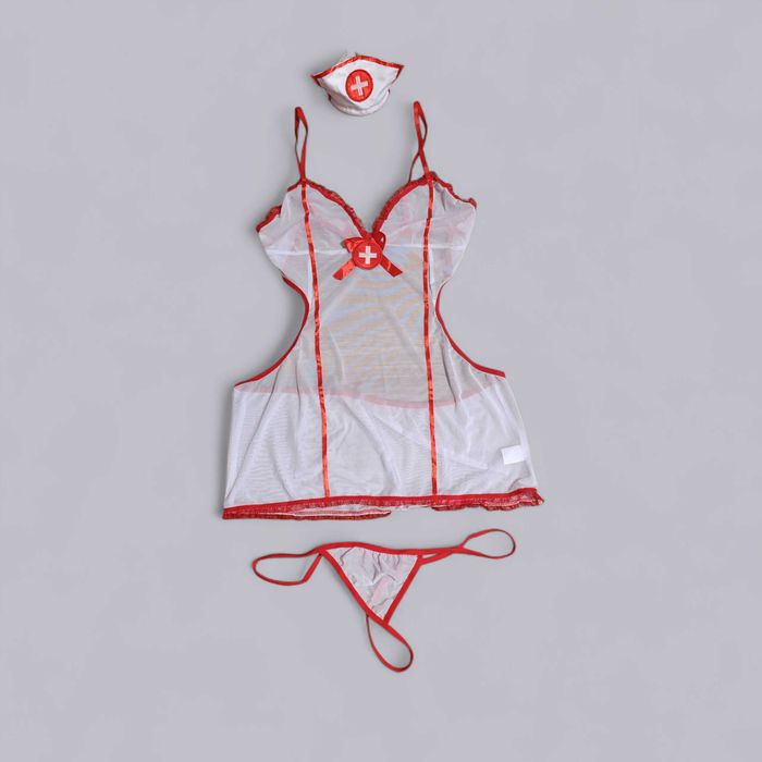 Bielizna erotyczna, sexy komplet „Pielęgniarka” – nowy, XL