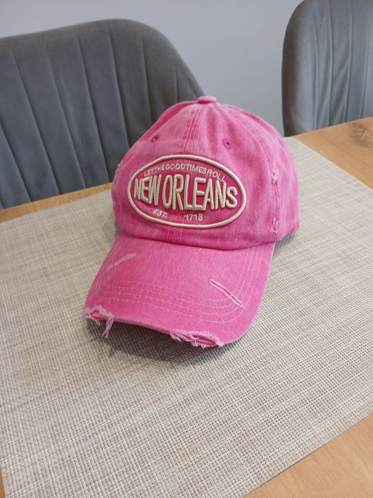 Pink Distressed  New  Orleans  Cap  vintage  style