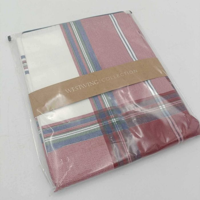 Poszewka na poduszkę w kratkę z perkalu BAWEŁNA Scarlet 80X40cm NOWA!