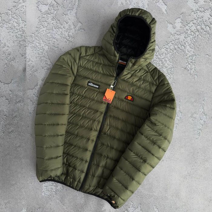 Куртка осіння Ellesse чоловіча хакі, чорна | Мужская куртка осень Еллис хаки, черная