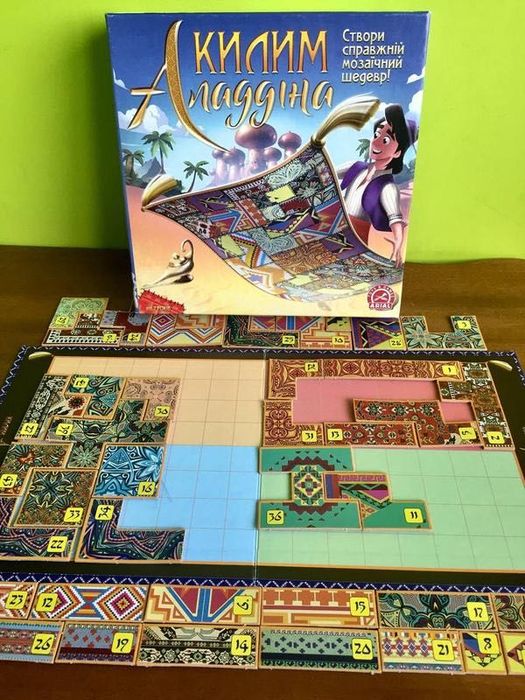 Настільні ігри:Кольоровий улов/Збираємо валізу/Djeco Лудо/Килим Аладін