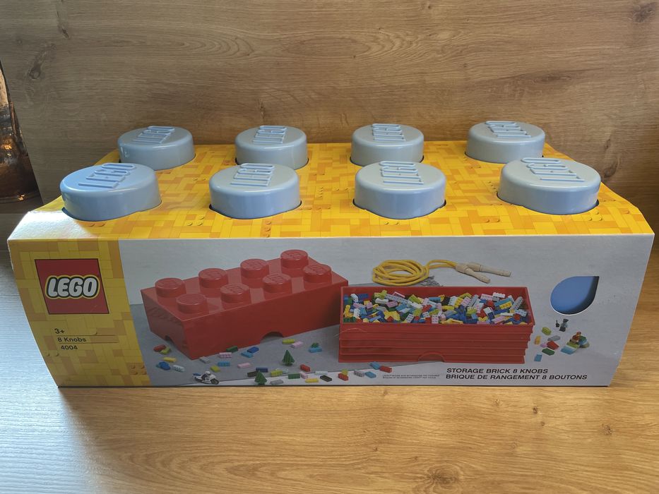 Lego pojemnik na zabawki błekitny nowy 50/25