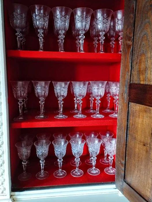 Serviço copos cristal 64 peças Bohemia