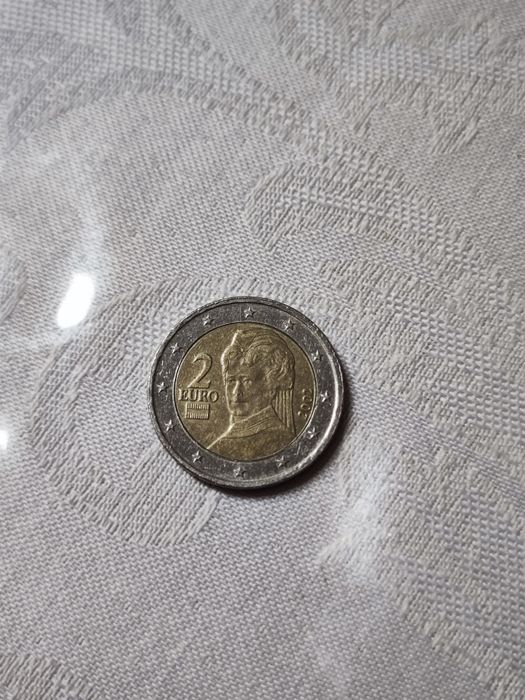 Moeda Áustria 2 euros 2002 Bertha Von Suttner