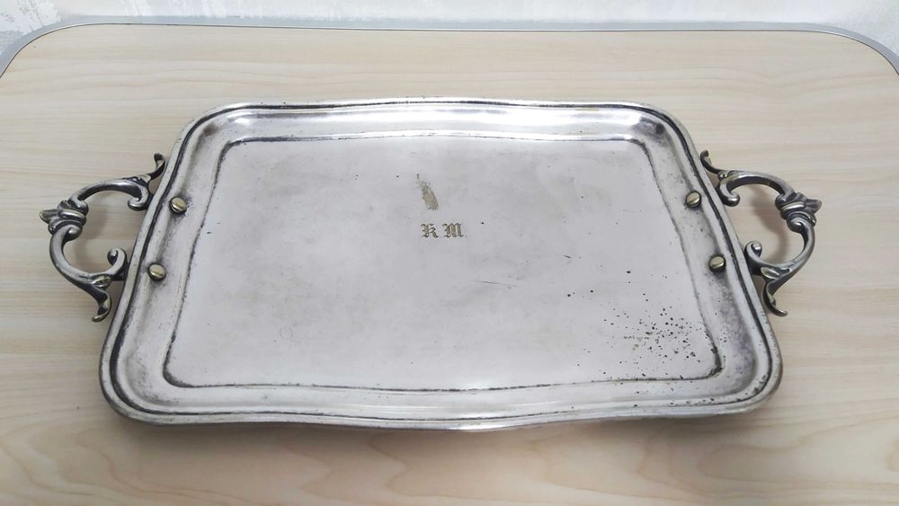 Старинный поднос, Фраже, Gebr Buch, Warschau, конец XIX века.