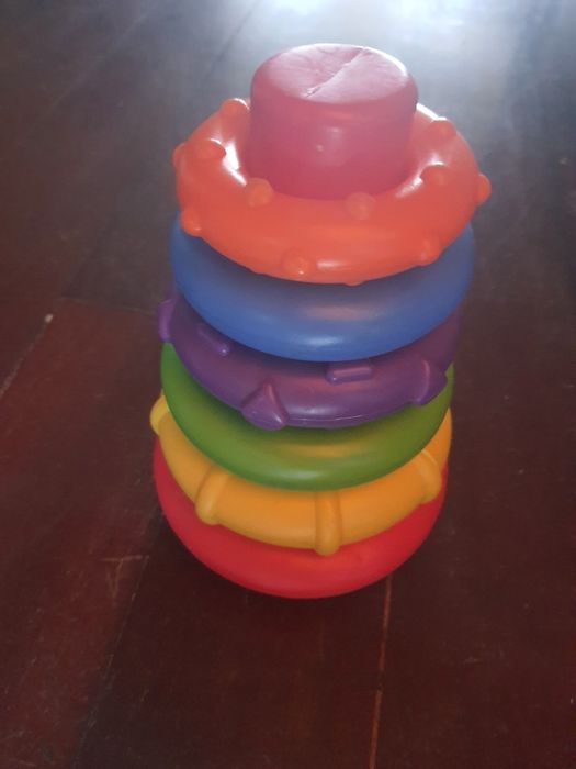 Brinquedo bombeiro polícia argolas bebé Pizza madeira