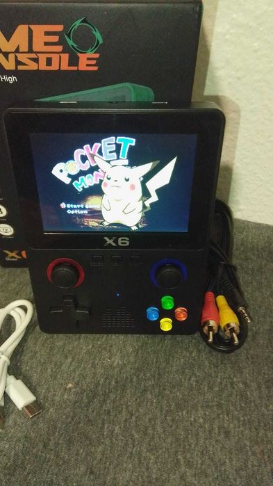 Consola Portátil Retrô X6 - Preto - Nova!!