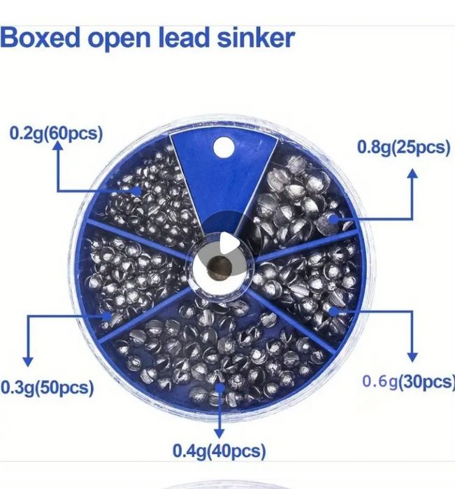peças de chumbadas, 5 tamanhos