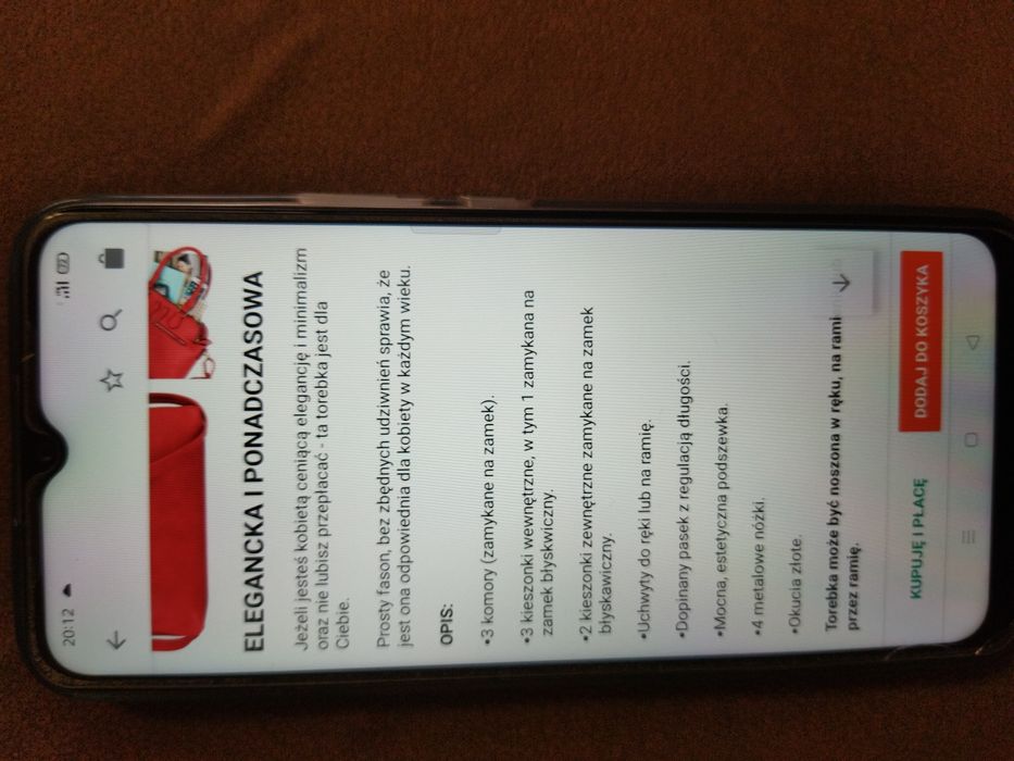 Nowa torebka damska czerwona ponadczasowa