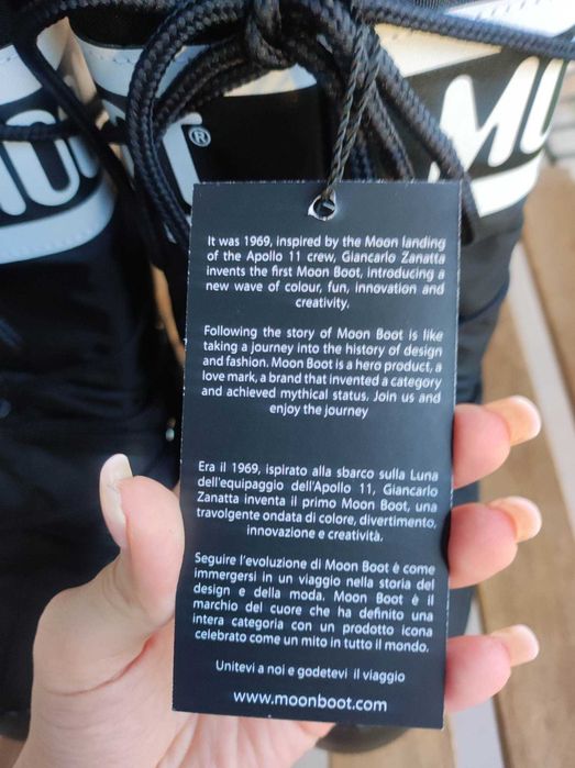 Czarno białe moon boot 39-41 długie