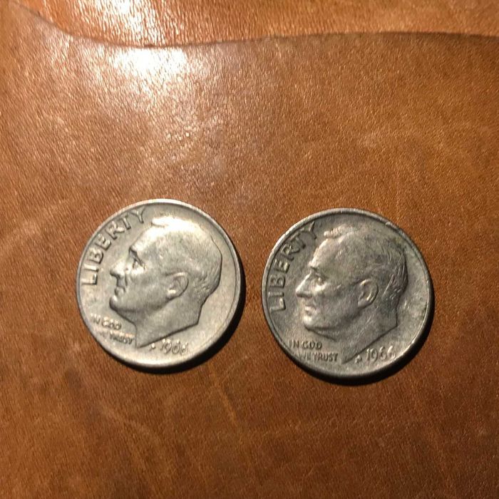 USA amerykańskie dwie monety ONE DIME 1966