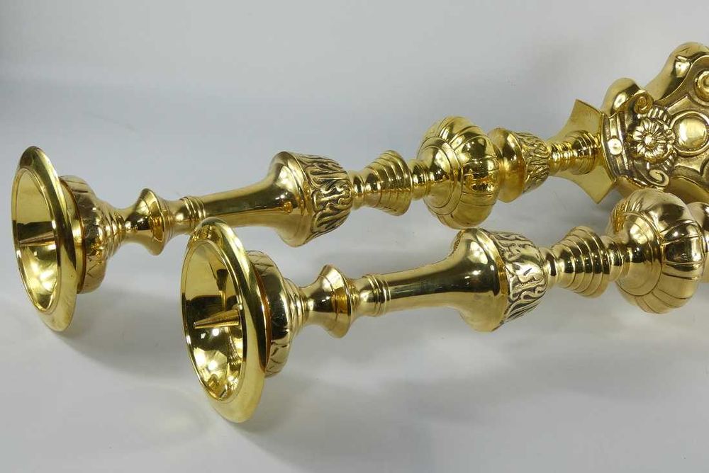 LICHTARZ para świecznik mosiądz 60 cm GOTYK