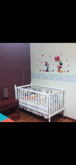 Berço vintage branco c/ colchão