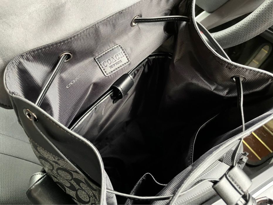 Рюкзак Coach Rivington кожаный мужской оригинал черный monogram