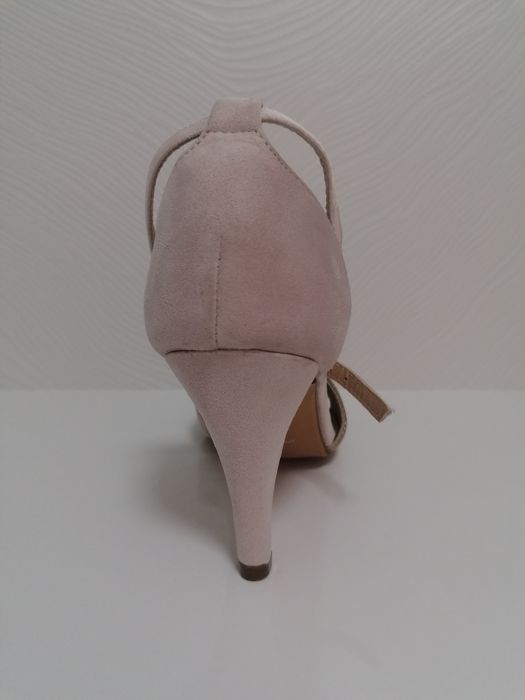 Buty na obcasie pudrowy róż, rozm 39