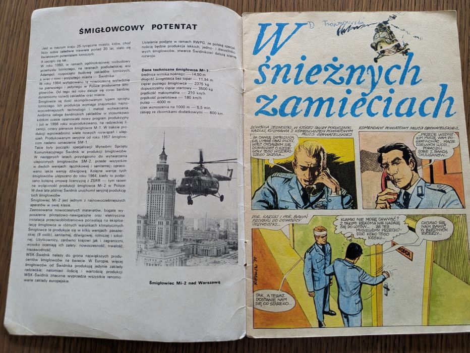 Komiks z 1976 r. Pilot śmiglowca nr 4, w śnieznych zamieciach