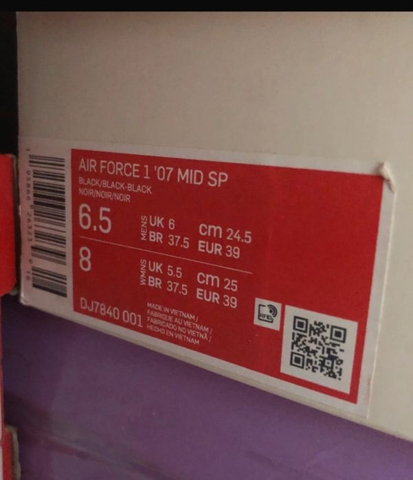 Nike Air Force 1 Mid Stussy Black White