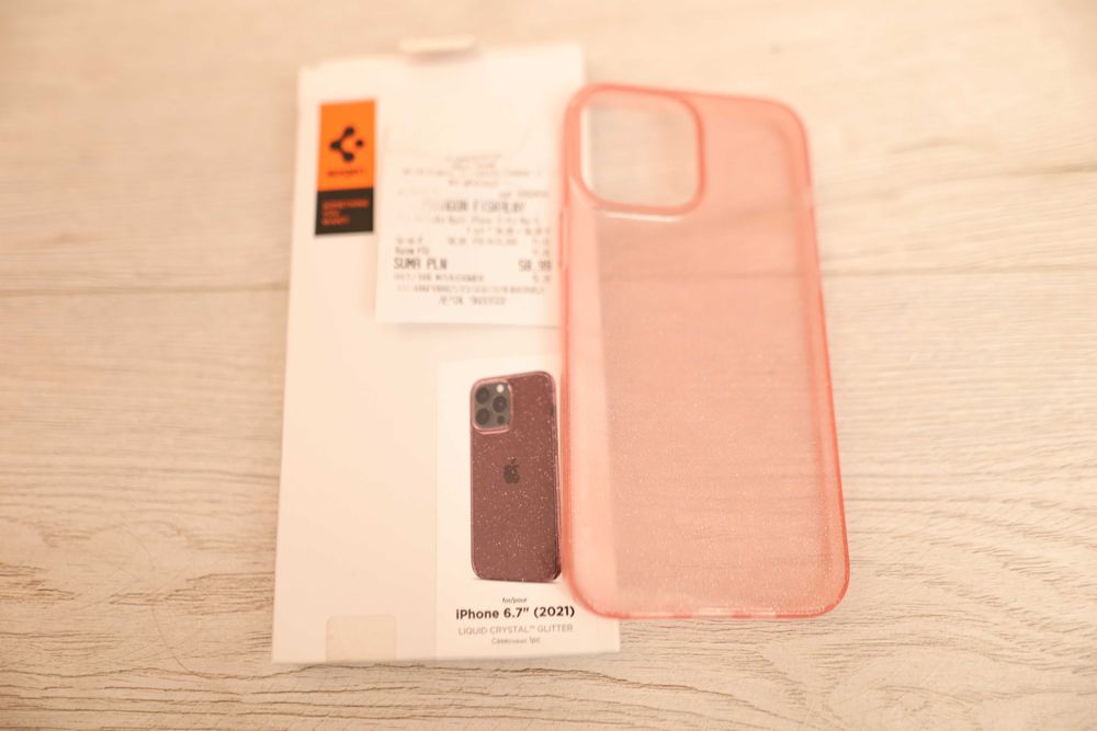 Etui iphone 13 pro max róż brokat
