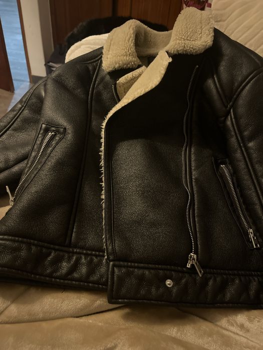 Casaco imitacao pele com pelo de borrego