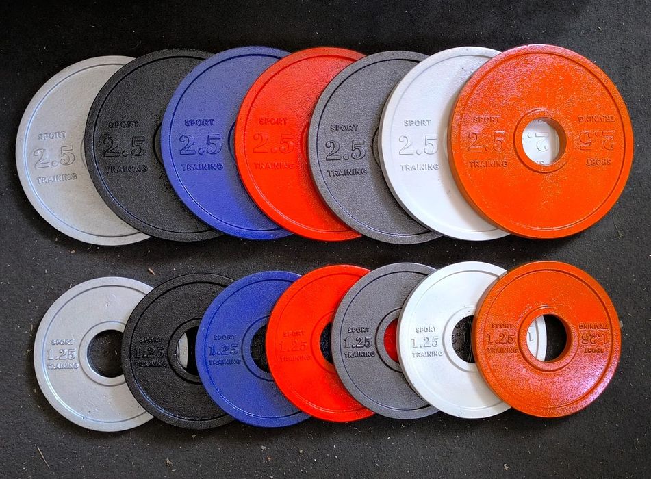 Zestaw obciążenia olimpijskie 50mm żeliwne 2 x 2,5 + 2 x 1,25