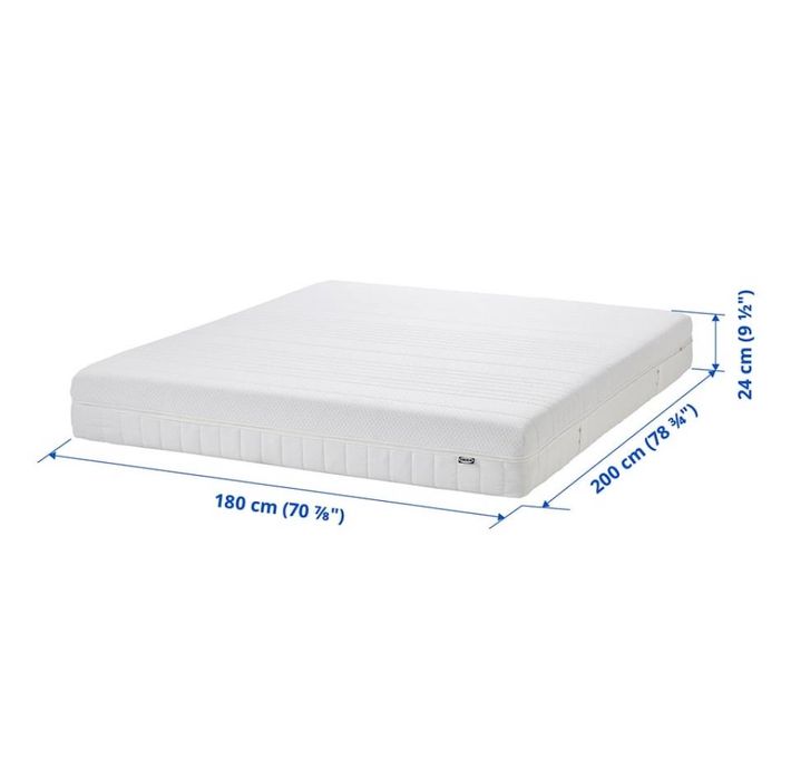 Colchão de casal de 180 x 200 cm, novo e selado. Produto de ótima qualidade e pronto para uso. (Ikea).