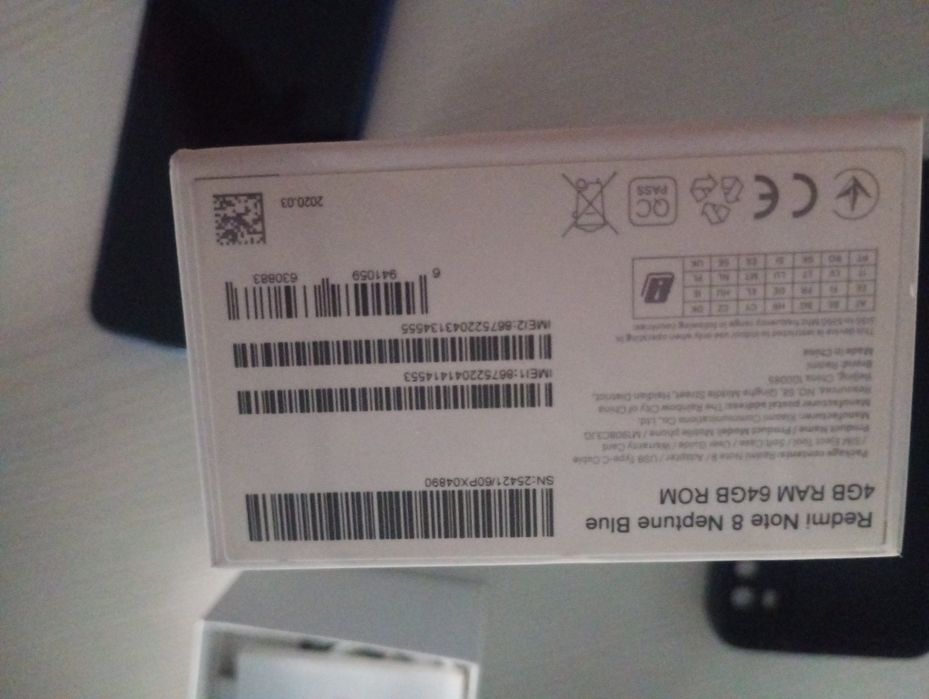 Xiaomi Redmi Note 8 4/64GB Neptune Blue | Cały zestaw, Słuchawki, Etui