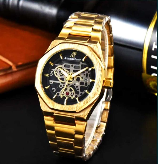 Luksusowy ! "Audemars Piguet Skeleton" z Bransoletą Złoty UNISEKS !