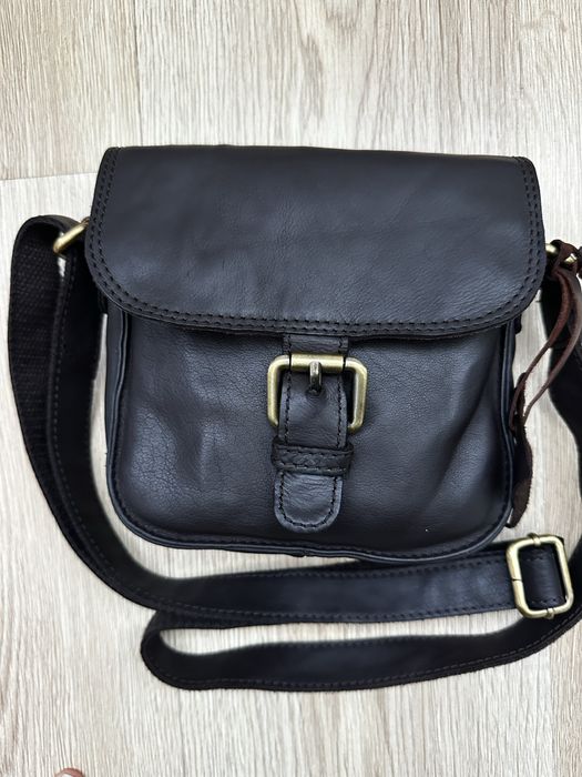 Шоколадна сумка кросбоді, натуральна шкіра